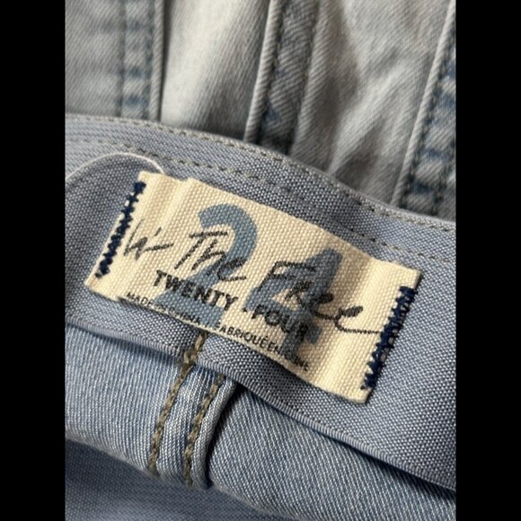 Free People Jeans 24 Blue Acid Wash Denim Penny Pull On Low Rise Bell Bottom - Picture 4 of 6